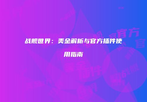 战舰世界：美金解析与官方插件使用指南
