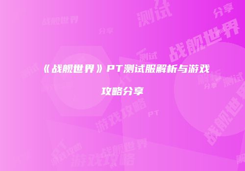 《战舰世界》PT测试服解析与游戏攻略分享