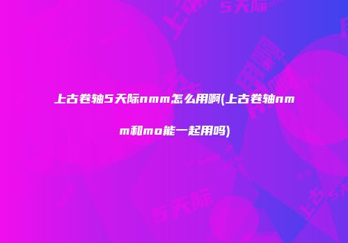 上古卷轴5天际nmm怎么用啊(上古卷轴nmm和mo能一起用吗)