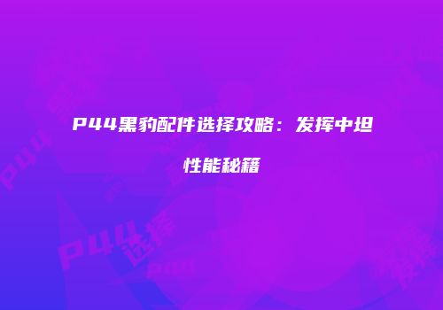P44黑豹配件选择攻略：发挥中坦性能秘籍