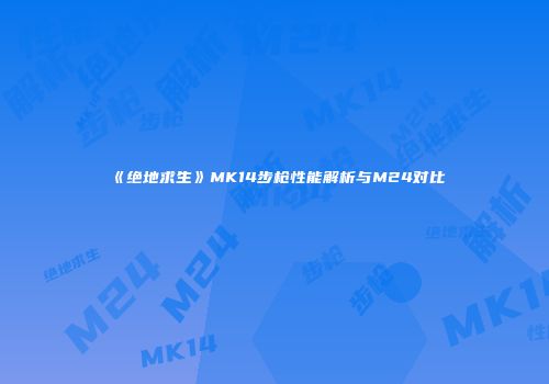 《绝地求生》MK14步枪性能解析与M24对比