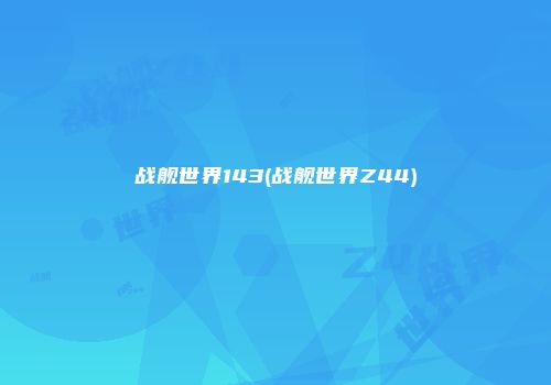 战舰世界143(战舰世界Z44)