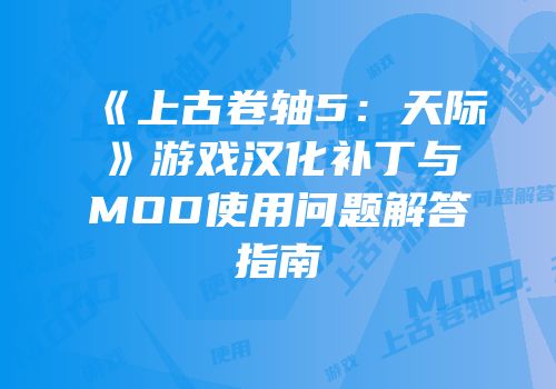 《上古卷轴5：天际》游戏汉化补丁与MOD使用问题解答指南