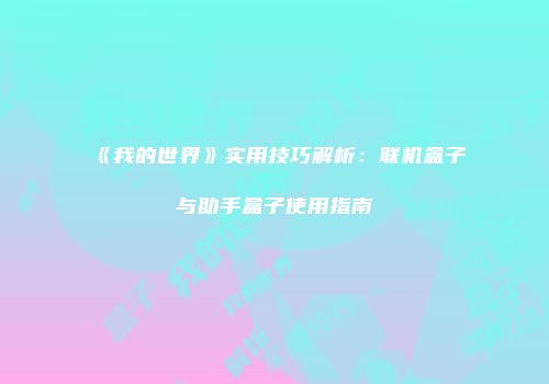 《我的世界》实用技巧解析：联机盒子与助手盒子使用指南