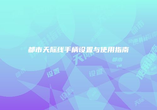 都市天际线手柄设置与使用指南