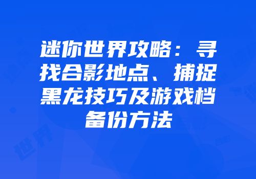 迷你世界攻略：寻找合影地点、捕捉黑龙技巧及游戏档备份方法