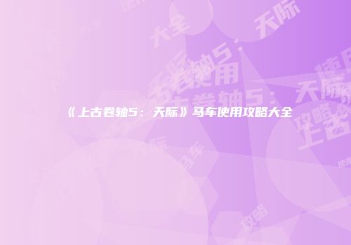 《上古卷轴5：天际》马车使用攻略大全