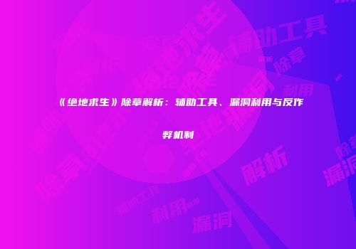 《绝地求生》除草解析：辅助工具、漏洞利用与反作弊机制