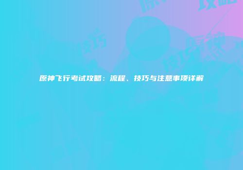 原神飞行考试攻略：流程、技巧与注意事项详解