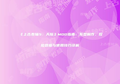 《上古卷轴5：天际》MOD指南：发型制作、捏脸数据与使用技巧详解