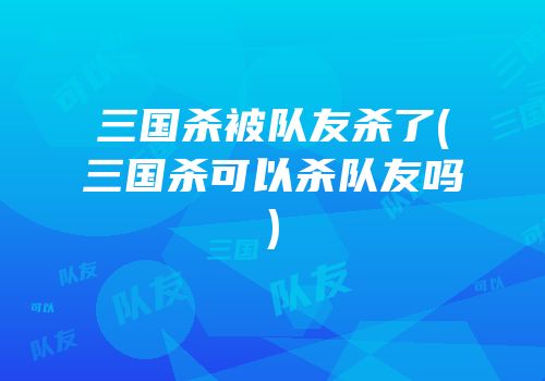三国杀被队友杀了(三国杀可以杀队友吗)