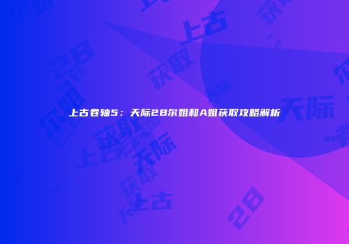 上古卷轴5：天际2B尔姐和A姐获取攻略解析