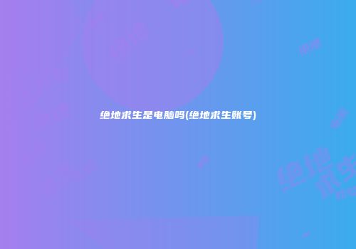 绝地求生是电脑吗(绝地求生账号)