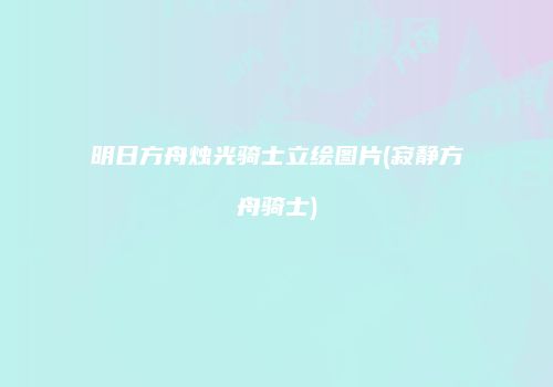 明日方舟烛光骑士立绘图片(寂静方舟骑士)
