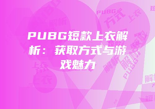 PUBG短款上衣解析：获取方式与游戏魅力