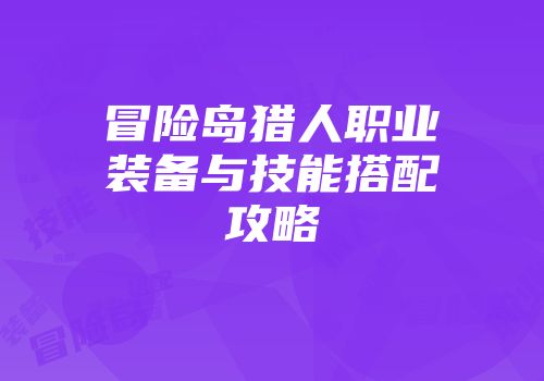 冒险岛猎人职业装备与技能搭配攻略