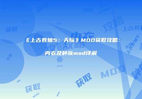 《上古卷轴5：天际》MOD获取攻略：内衣及种族mod详解