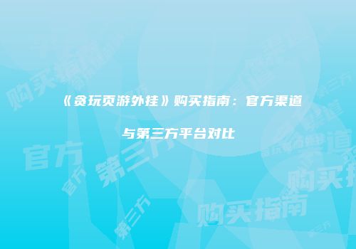 《贪玩页游外挂》购买指南：官方渠道与第三方平台对比