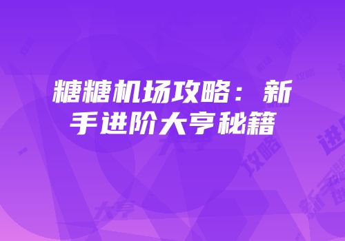 糖糖机场攻略：新手进阶大亨秘籍