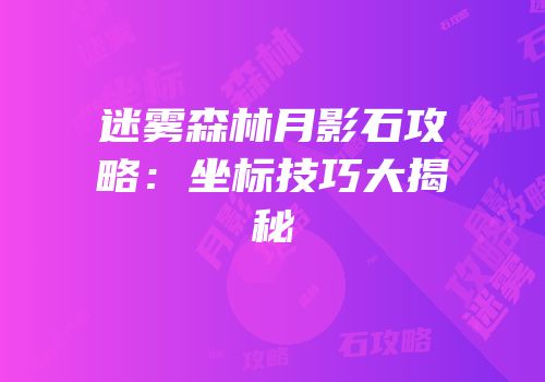 迷雾森林月影石攻略：坐标技巧大揭秘