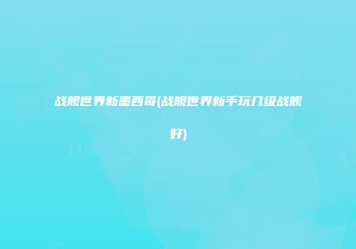 战舰世界新墨西哥(战舰世界新手玩几级战舰好)