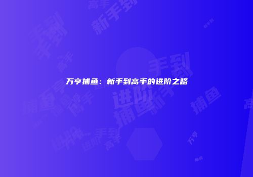万亨捕鱼：新手到高手的进阶之路