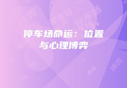 停车场命运：位置与心理博弈