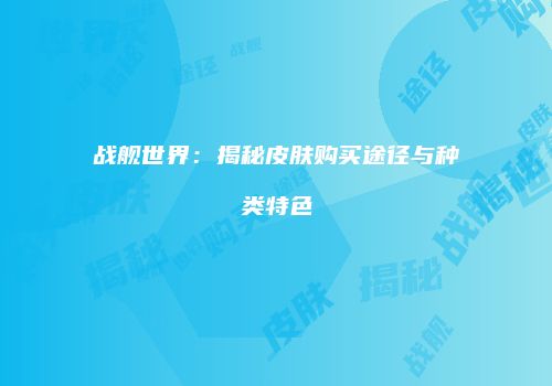 战舰世界：揭秘皮肤购买途径与种类特色