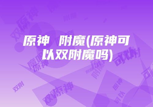 原神 附魔(原神可以双附魔吗)
