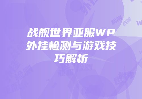 战舰世界亚服WP外挂检测与游戏技巧解析