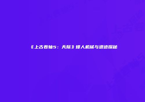 《上古卷轴5：天际》矮人机械与遗迹探秘