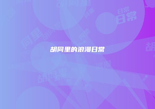 胡同里的浪漫日常
