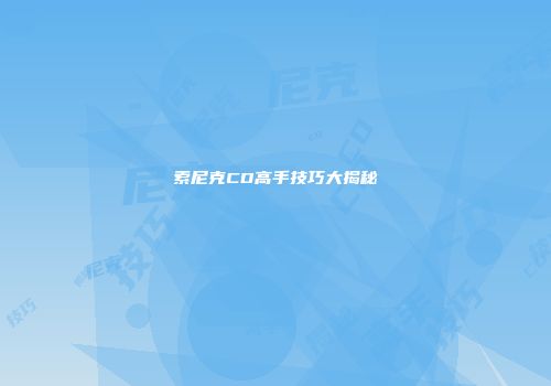 索尼克CD高手技巧大揭秘