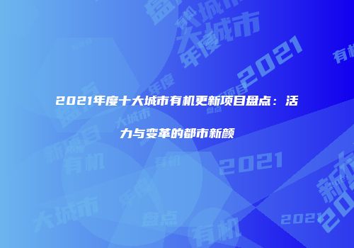 2021年度十大城市有机更新项目盘点：活力与变革的都市新颜
