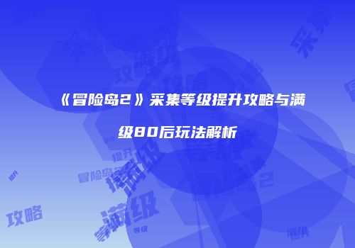 《冒险岛2》采集等级提升攻略与满级80后玩法解析