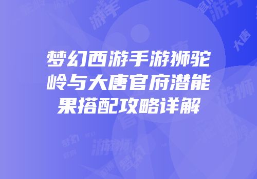 梦幻西游手游狮驼岭与大唐官府潜能果搭配攻略详解