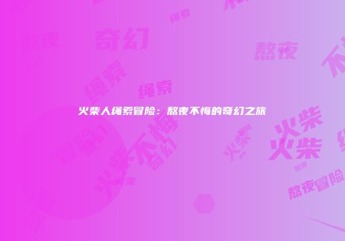火柴人绳索冒险：熬夜不悔的奇幻之旅