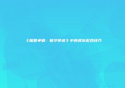 《魔兽争霸：熊华传说》中的团队配合技巧
