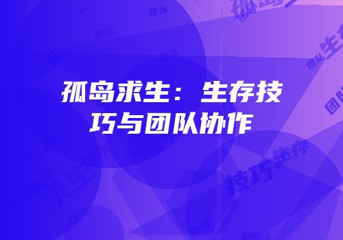孤岛求生：生存技巧与团队协作