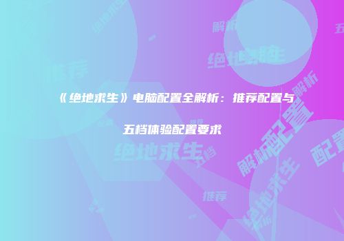 《绝地求生》电脑配置全解析：推荐配置与五档体验配置要求