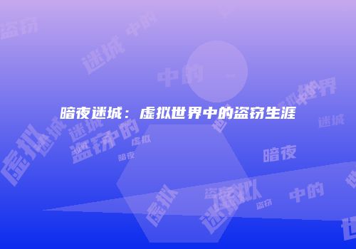 暗夜迷城：虚拟世界中的盗窃生涯