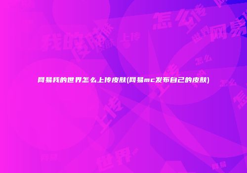 网易我的世界怎么上传皮肤(网易mc发布自己的皮肤)