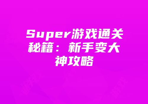 Super游戏通关秘籍：新手变大神攻略