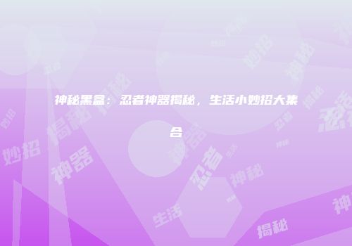 神秘黑盒：忍者神器揭秘，生活小妙招大集合