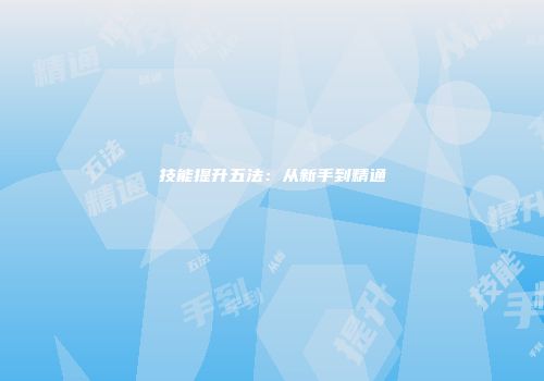 技能提升五法：从新手到精通