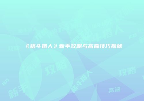 《格斗猎人》新手攻略与高端技巧揭秘