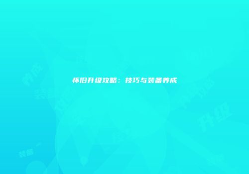 怀旧升级攻略：技巧与装备养成