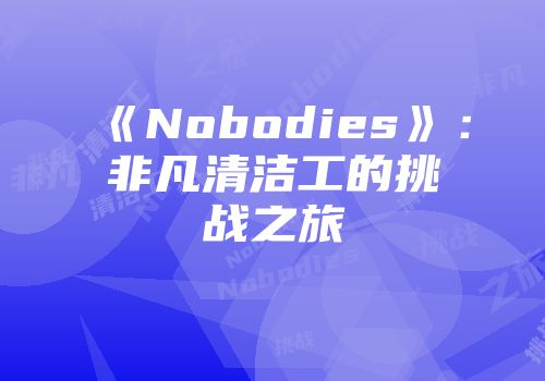 《Nobodies》：非凡清洁工的挑战之旅