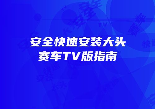 安全快速安装大头赛车TV版指南