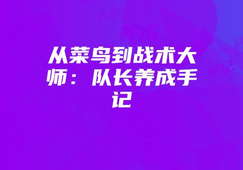 从菜鸟到战术大师：队长养成手记